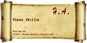 Haas Anita névjegykártya